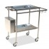 Stainless steel curing trolley with removable upper and lower tray, waste bucket (two models: with cylinder holder and without cylinder holder) - Model: With bottle holder - Reference: 6110.80